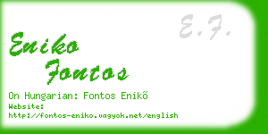 eniko fontos business card