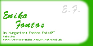 eniko fontos business card